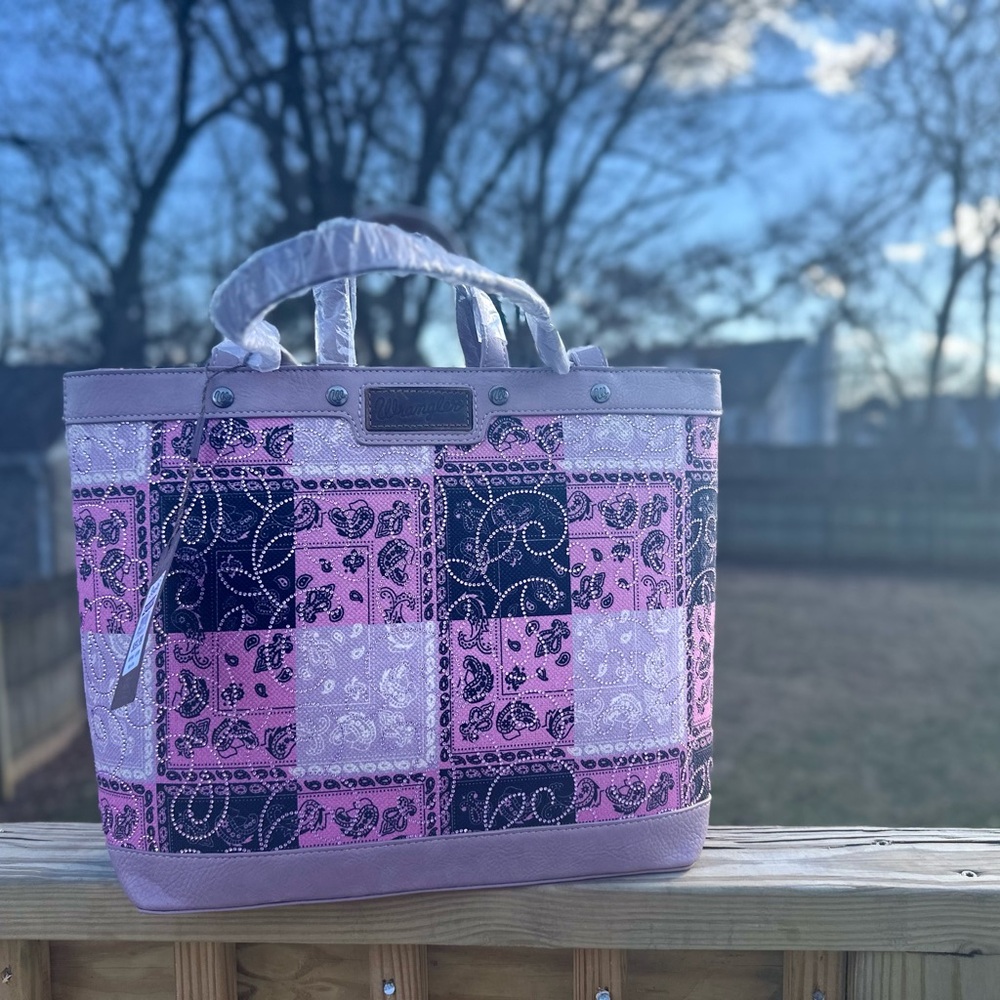 Patchwork Pink and Black Tote Bag